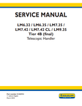 New Holland LM6.32, LM6.35, LM7.35, LM7.42, LM7.42 CL, LM9.35 Tire 4B Telescopic Handler Service Manual 51425741 PDF