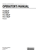 New Holland T4.80LP, T4.90LP, T4.100LP, T4.110LP Tractor Operator Manual 47847675 PDF
