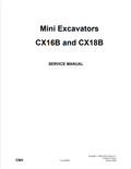 Case CX16B, CX18B Mini Excavator Service Repair Manual 9-88670 PDF