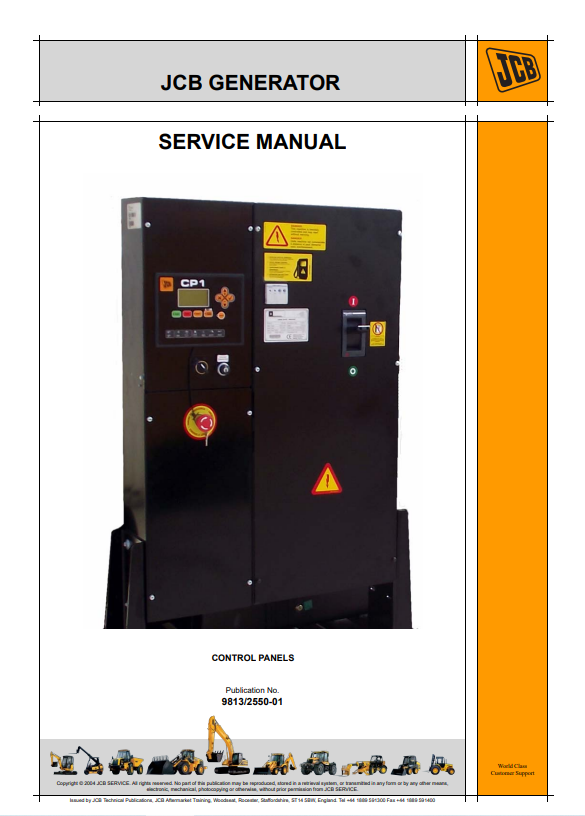 JCB CP1 and CP2 Generator Service Manual 9813/2550-01 PDF
