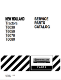 New Holland T6030, T6050, T6070, T6080 Tractor Service Parts Catalogue Manual 84176460 PDF