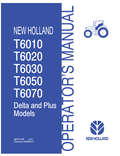 New Holland T6010, T6020, T6030, T6050, T6070 Delta and Plus Model Operator Manual 87717170 PDF