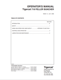 Tigercat 718 Feller Buncher Operator Manual 15810A