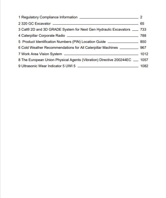 Caterpillar Cat 320 GC Excavator Operation and Maintenance Manual PDF | S/N JGY