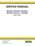 BC5050, BC5060, BC5070, BC5070 , BC5080 Square Baler 47917636 Service Manual PDF