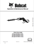 BOBCAT 10, 15C, 15H, 30C, 30H DIRECT DRIVE AUGER OPERATION AND MAINTENANCE MANUAL 6901180 PDF