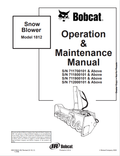 BOBCAT 1812 SNOW BLOWER OPERATION AND MAINTENANCE MANUAL 6901168 PDF