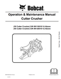 BOBCAT 30, 40 CUTTER CRUSHER OPERATION AND MAINTENANCE MANUAL 6901072 PDF