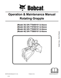 BOBCAT 30, 40 ROTATING GRAPPLE OPERATION AND MAINTENANCE MANUAL 6901783 PDF