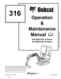 BOBCAT 316 LOADER OPERATION AND MAINTENANCE MANUAL 6902283 PDF