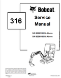 BOBCAT 316 LOADER SERVICE MANUAL 6902285 PDF