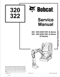 BOBCAT 320, 322 LOADER SERVICE MANUAL 6902668 PDF