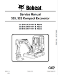 BOBCAT 325, 328 COMPACT EXCAVATOR SERVICE MANUAL 6986940 PDF