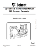 BOBCAT 329 COMPACT EXCAVATOR OPERATION AND MAINTENANCE MANUAL 6904770 PDF