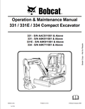 BOBCAT 331, 331E, 334 COMPACT EXCAVATOR OPERATION AND MAINTENANCE MANUAL 6986942 PDF