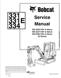 BOBCAT 331, 331E, 334 SERVICE MANUAL 6901139 PDF