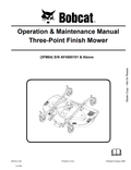 BOBCAT 3FM84 THREE-POINT FINISH MOWER OPERATION AND MAINTENANCE MANUAL 6987244 PDF