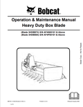 BOBCAT 3HDBB72, 3HDBB84 HEAVY DUTY BOX BLADE OPERATION AND MAINTENANCE MANUAL 6987241 PDF