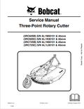 BOBCAT 3RC60SB, 3RC60SC, 3RC72SB, 3RC72SC THREE POINT ROTARY CUTTER SERVICE MANUAL 6989549 PDF