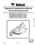 BOBCAT 3RC60SB, 3RC72SB, 3RC60SC, 3RC72SC THREE-POINT ROTARY CUTTER OPERATION AND MAINTENANCE MANUAL 6989548 PDF
