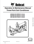 BOBCAT 3SC60H, 3SC60M, 3SC72H, 3SC72M THREE-POINT SOIL CONDITIONER OPERATION AND MAINTENANCE MANUAL 6903827 PDF
