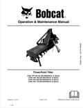 BOBCAT 3TIL48, 3TIL60, 3TIL74 THREE-POINT TILLER OPERATION AND MAINTENANCE MANUAL 6987114 PDF