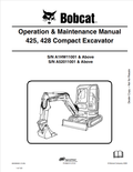 BOBCAT 425, 428 COMPACT EXCAVATOR OPERATION AND MAINTENANCE MANUAL 6904866 PDF