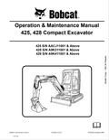 BOBCAT 425, 428 COMPACT EXCAVATOR OPERATION AND MAINTENANCE MANUAL 6986951 PDF
