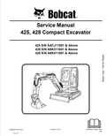 BOBCAT 425, 428 COMPACT EXCAVATOR OPERATION AND MAINTENANCE MANUAL 6986952 PDF