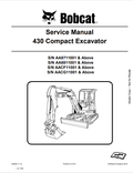 BOBCAT 430 COMPACT EXCAVATOR SERVICE MANUAL 6986955 PDF