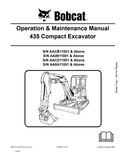 BOBCAT 435 COMPACT EXCAVATOR OPERATION AND MAINTENANCE MANUAL 6986748 PDF