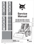 BOBCAT 540, 543, 543B LOADER SERVICE MANUAL 6566532 PDF