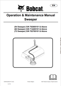 BOBCAT 54, 60, 72 SWEEPER OPERATION AND MAINTENANCE MANUAL 6724016 PDF