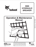 BOBCAT 5500 HYDRAULIC BREAKER OPERATION AND MAINTENANCE MANUAL 6570206 PDF