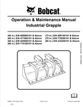 BOBCAT 60 IN, 66 IN, 68 IN, 72 IN, 78 IN, 80 IN INDUSTRIAL GRAPPLE OPERATION AND MAINTENANCE MANUAL 6900864 PDF