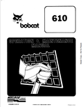 BOBCAT 610 LOADER OPERATION AND MAINTENANCE MANUAL 6556099 PDF