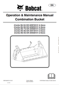 BOBCAT 62, 68, 74, 80, 84 COMBINATION BUCKET OPERATION AND MAINTENANCE MANUAL 6987340 PDF