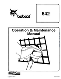 BOBCAT 642 LOADER OPERATION AND MAINTENANCE MANUAL 6556852 PDF