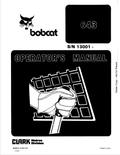BOBCAT 643 LOADER OPERATOR MANUAL 6566557 PDF