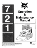 BOBCAT 721 LOADER OPERATION AND MAINTENANCE MANUAL 6549951 PDF