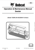 BOBCAT 72SDR SEEDER OPERATION AND MAINTENANCE MANUAL 6987212 PDF