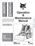BOBCAT 753, 753H LOADER OPERATION AND MAINTENANCE MANUAL 6722761 PDF