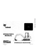 BOBCAT 76 HYDRAULIC EXCAVATOR OPERATOR MANUAL 6570482 PDF