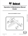 BOBCAT 84 GRADER OPERATION AND MAINTENANCE MANUAL 6901233 PDF