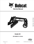 BOBCAT 84 GRADER OPERATION AND MAINTENANCE MANUAL 6901594 PDF