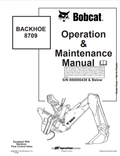 BOBCAT 8709 BACKHOE OPERATION AND MAINTENANCE MANUAL 6902595 PDF