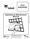 BOBCAT 911C BACKHOE OPERATION AND MAINTENANCE MANUAL 6722616 PDF