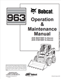 BOBCAT 963 LOADER OPERATION AND MAINTENANCE MANUAL 6900878 PDF