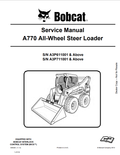 BOBCAT A770 ALL WHEEL STEER LOADER SERVICE MANUAL 6989480 PDF