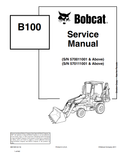 BOBCAT B100 BACKHOE LOADER SERVICE MANUAL 6901844 PDF